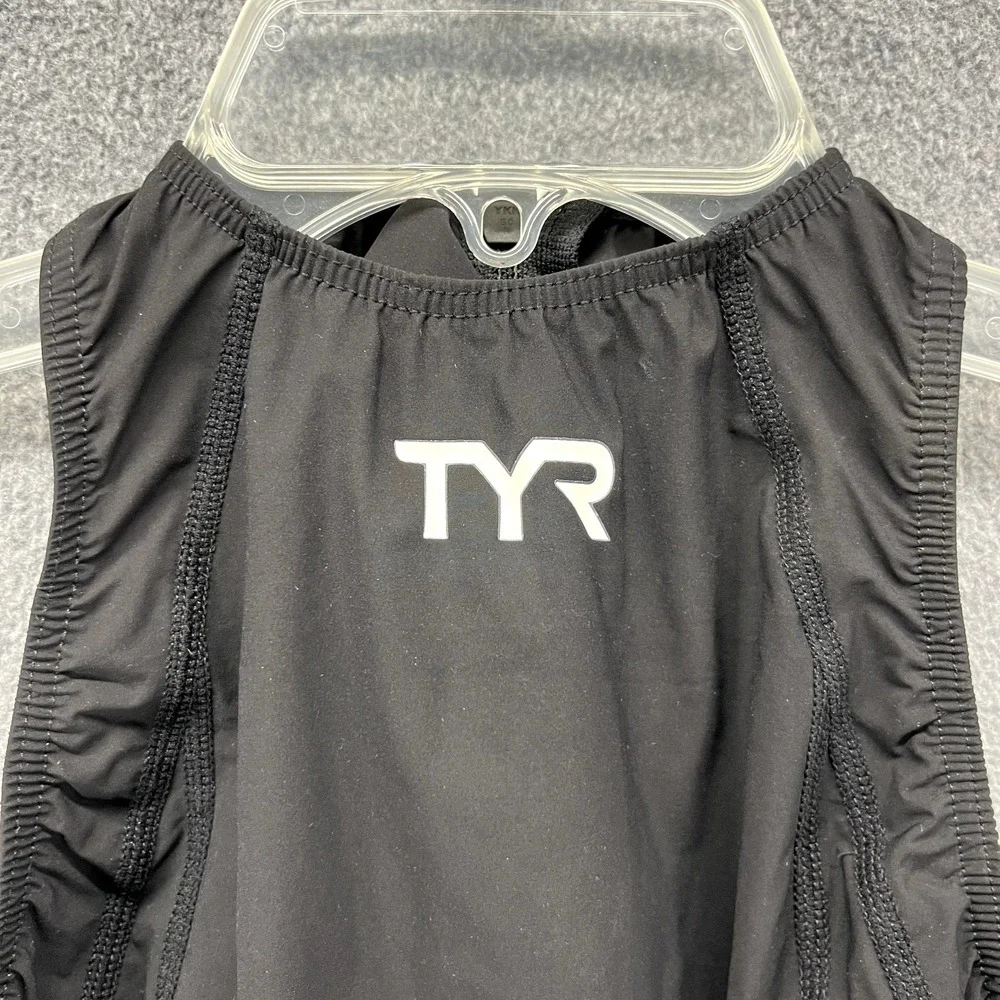 TYR Tri Suit Swim Men's 26 Black Short John Back full Zip Triathlon outdoor - Picture 4 of 14
